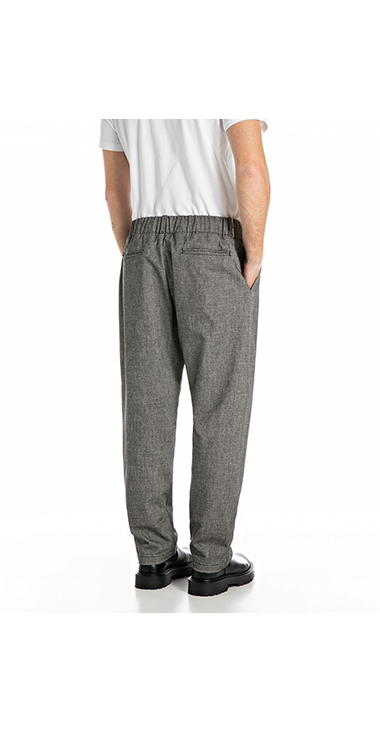 ヘリンボーンドローストリングテーパードフィットパンツ（セットアップ